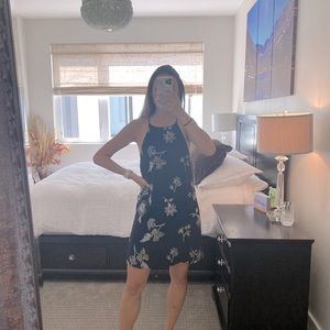 Black dress with flower embroidery